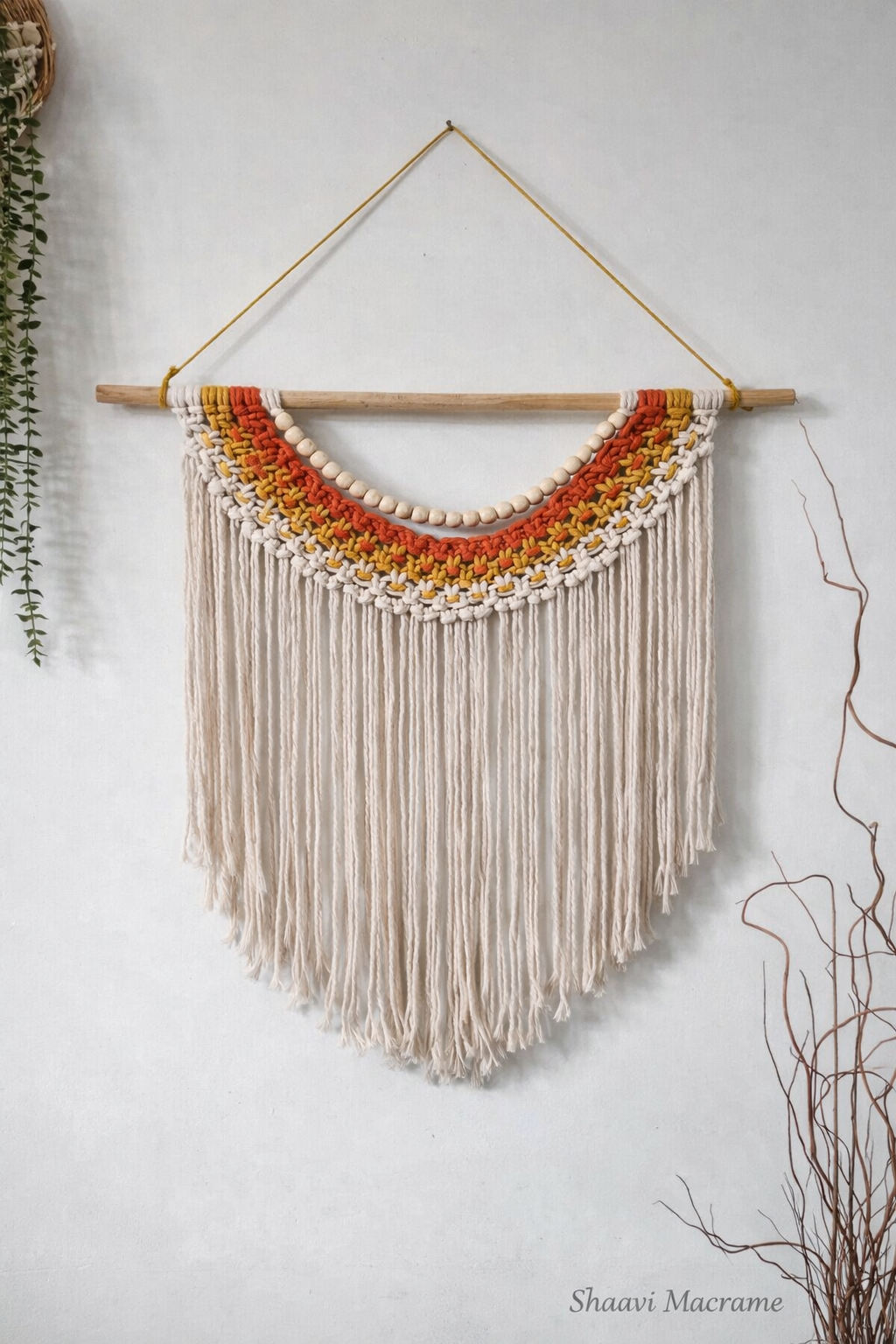 Handmade Macrame Sun Rays Wall Hanging