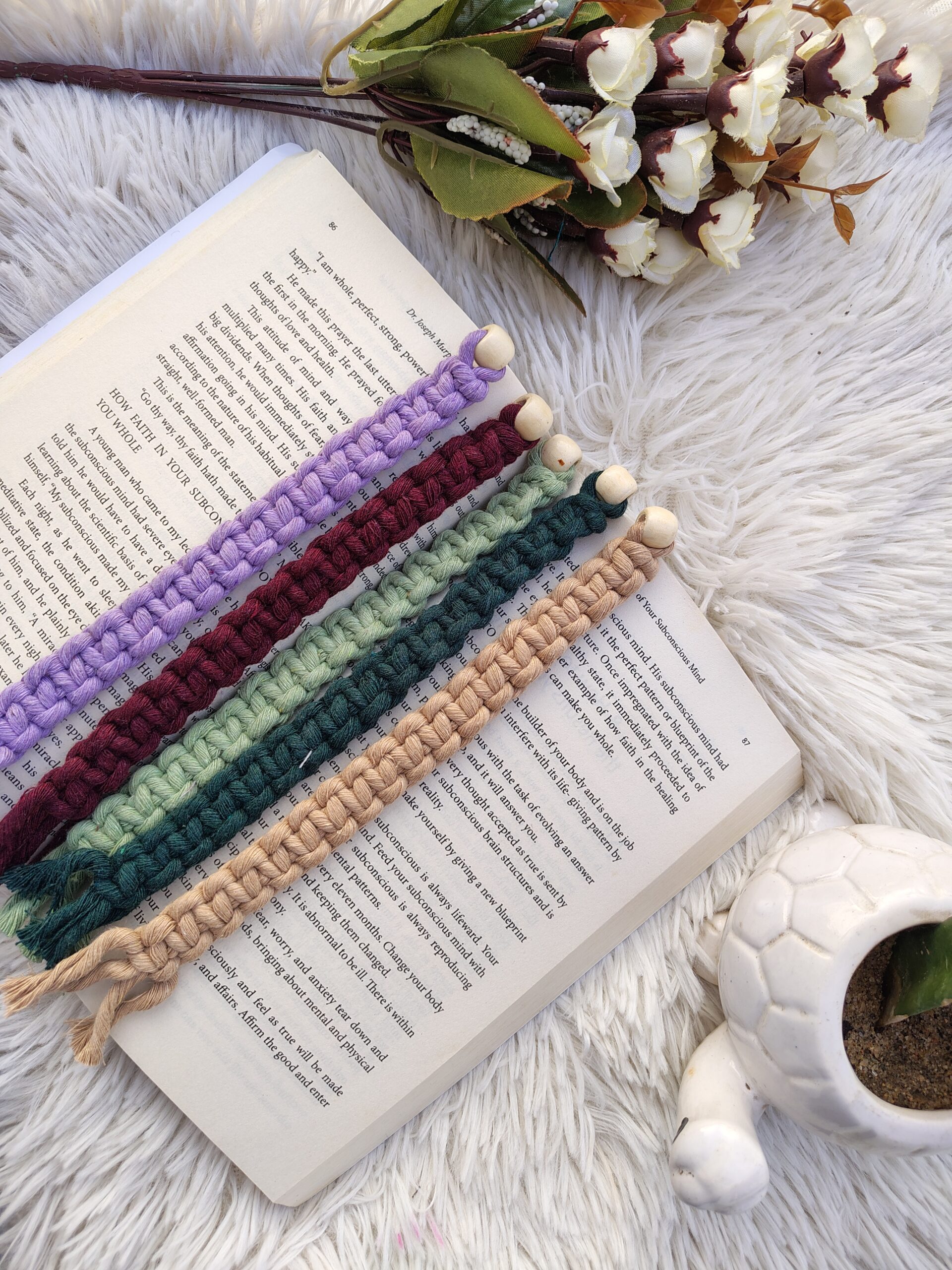 Handmade Macrame Bead Bookmarks