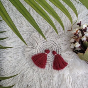 Handmade Macrame Boho Earrings - Red
