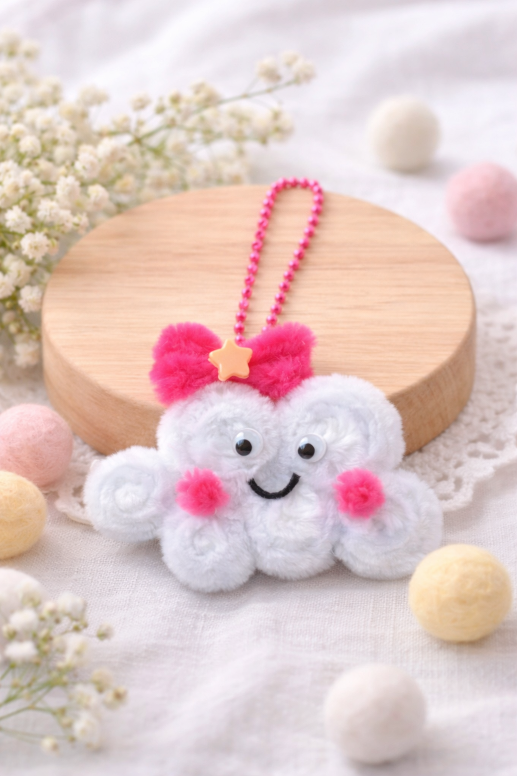 Handmade Cute Cloud Keychain